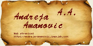 Andreja Amanović vizit kartica